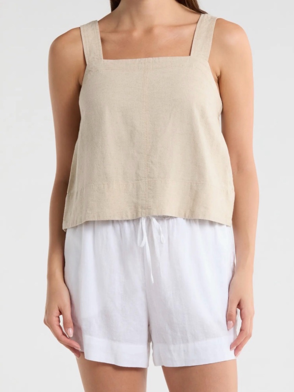 NWT Madewell Linen Blend Tank Natural Beige Medium